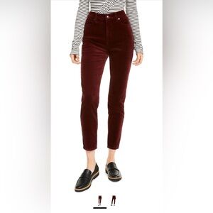 NWT Oat NY Burgundy Red Corduroy High Rise Skinny Pants